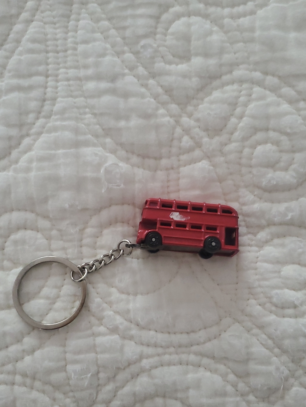 Red London Double-Decker Bus Keychain